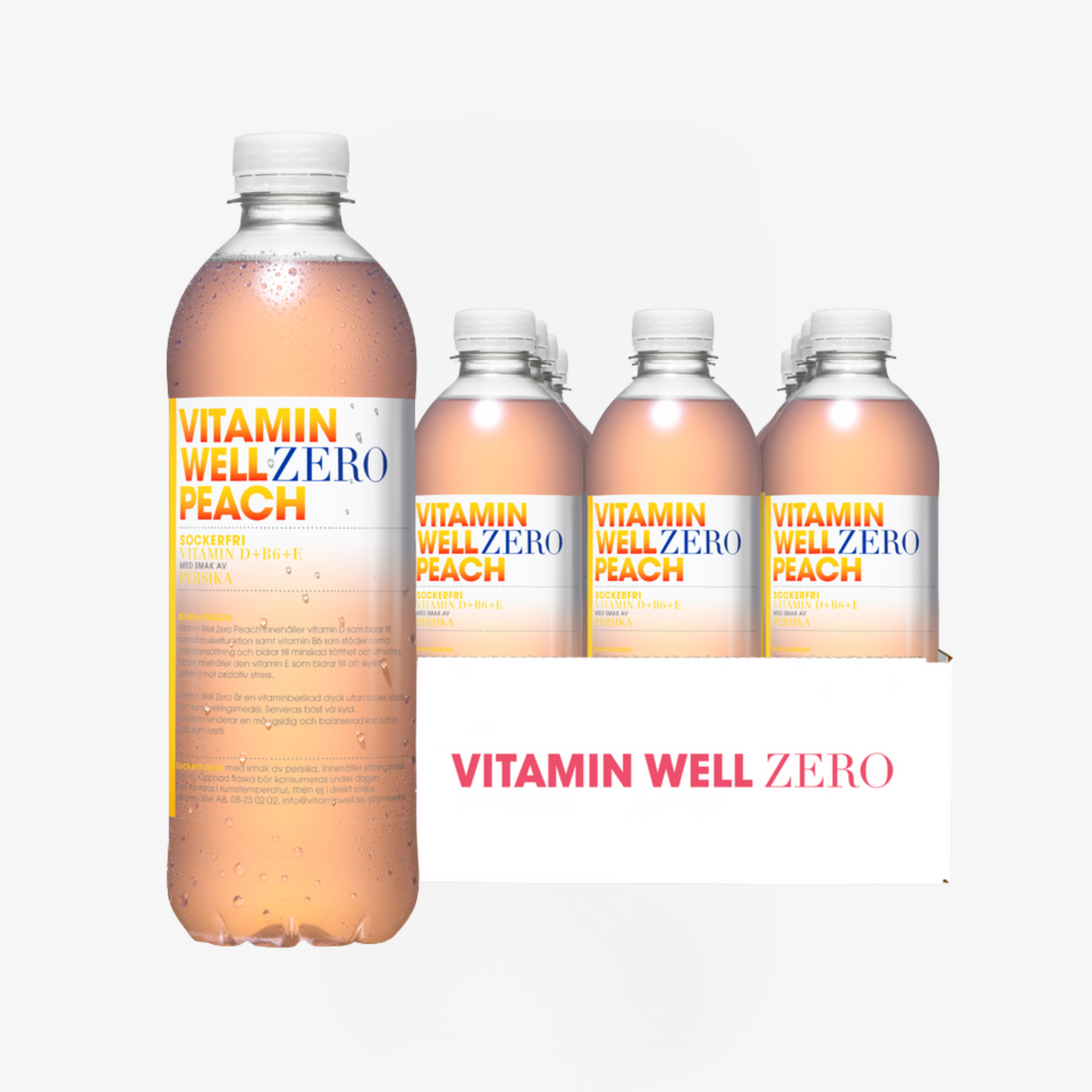 Vitamin Well Zero Peach 500 ml (12 - Pack)